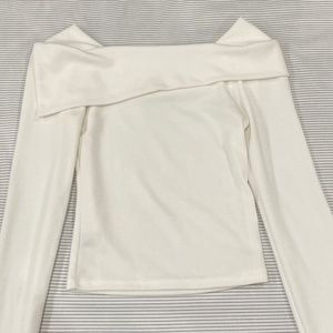 White Off-the-Shoulder Long Sleeve